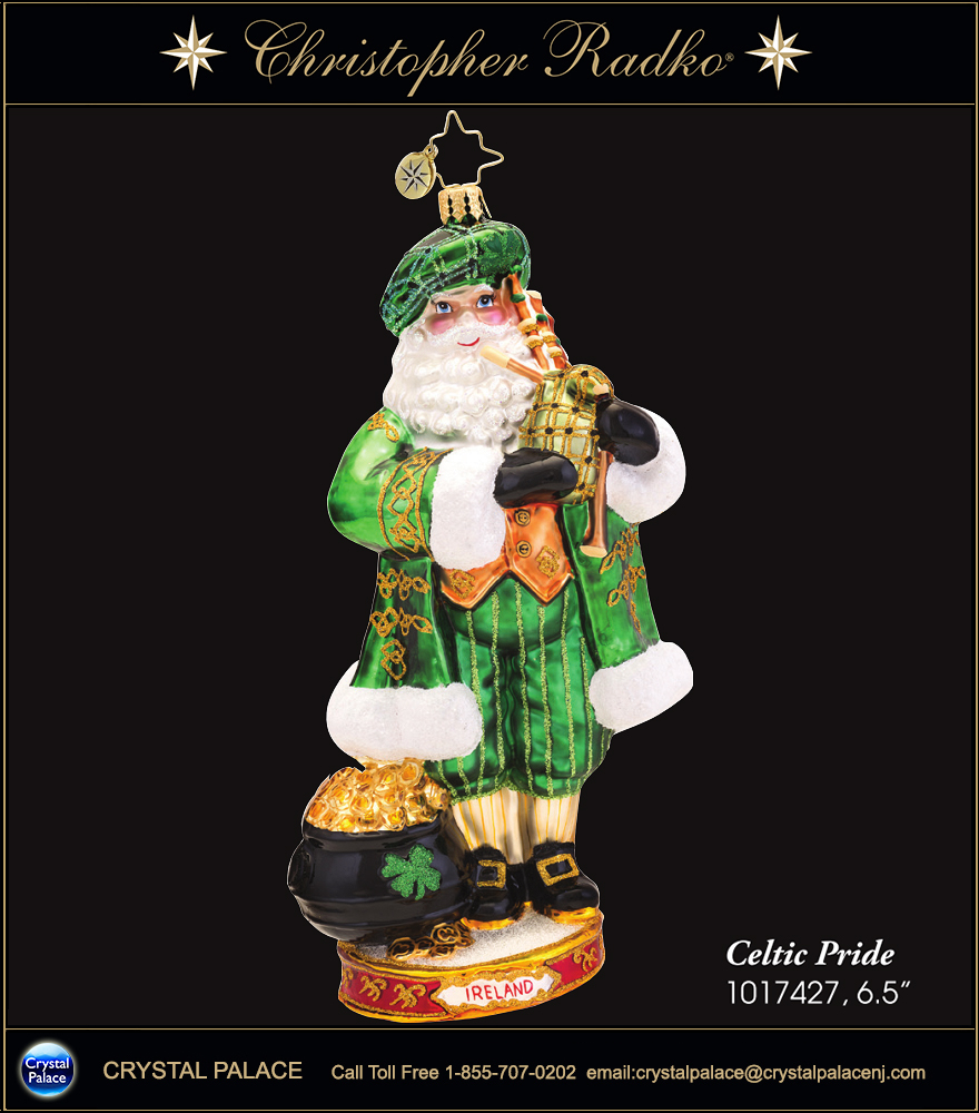 Christopher Radko Celtic Pride IRELAND Christmas Ornament