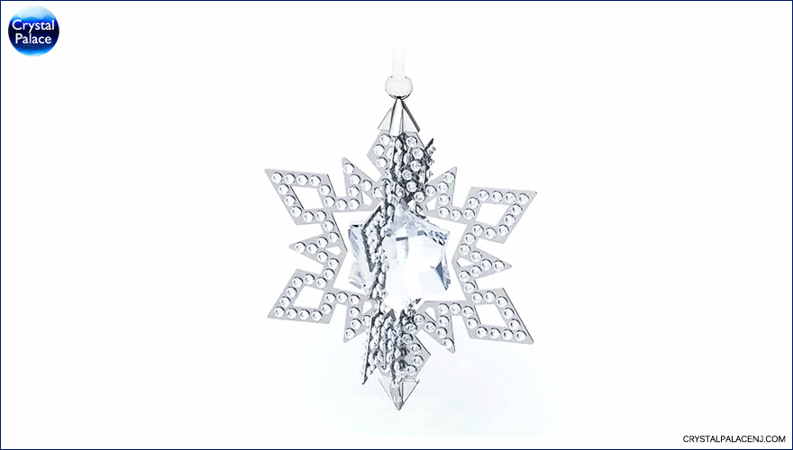 Swarovski Christmas Ornament Star, Silver Tone