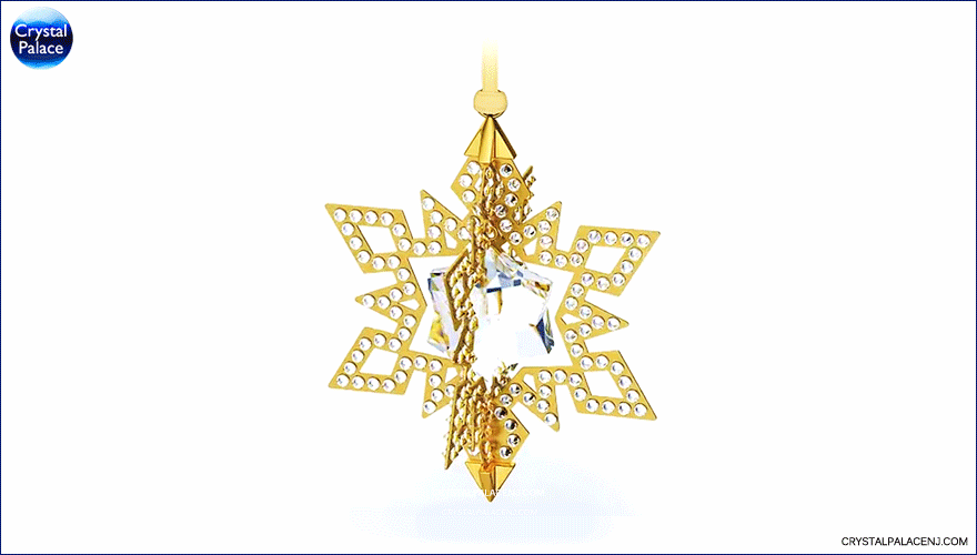Swarovski Christmas Ornament Star, Gold tone