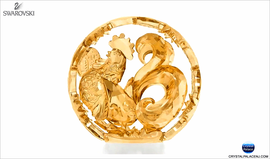 Swarovski Chinese Zodiac - Rooster, Gold Tone