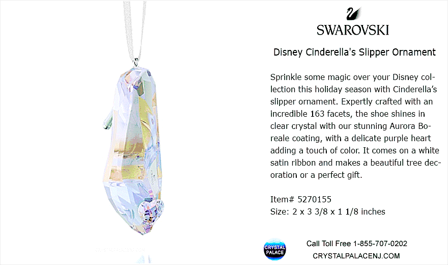 5270155 Swarovski Disney Cinderella's Slipper Ornament