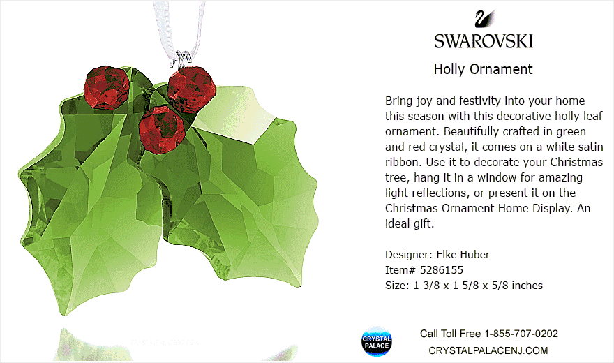5286155 Swarovski Holly Ornament
