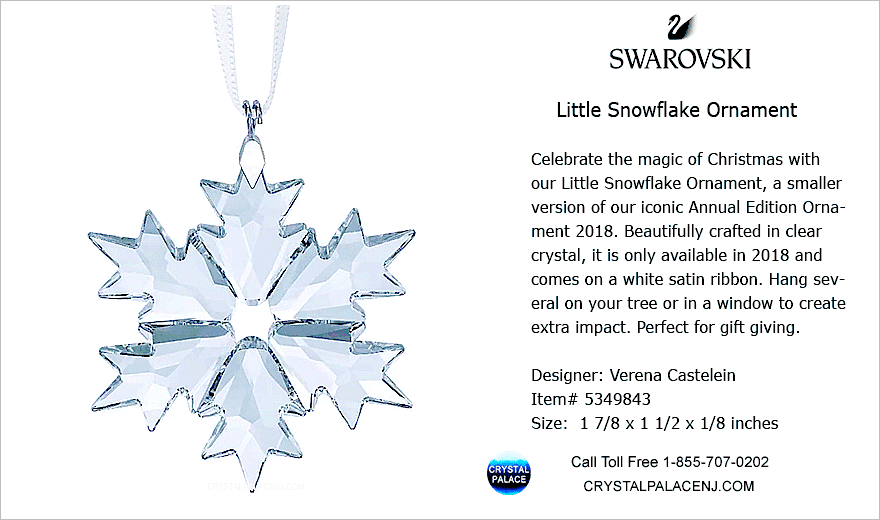 5349843 swarovski little snowflake ornament 2018