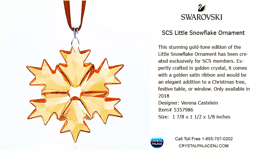 5357986 Swarovski SCS 2018 Little Snowflake Christmas Ornament