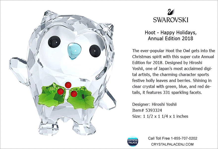 5393324 Swarovski Hoot - Happy Holidays, Annual Edition 2018