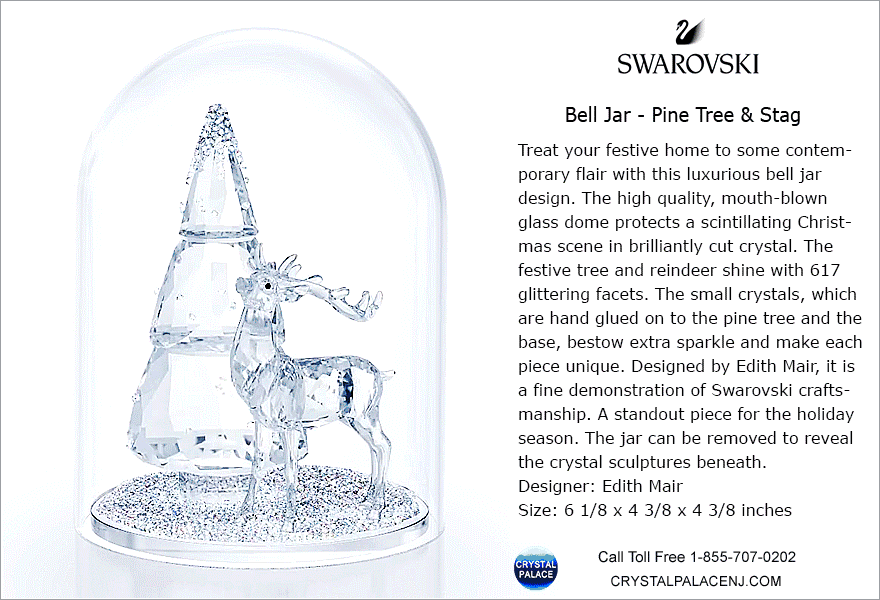 5403173 Swarovski Bell Jar - Pine Tree & Stag