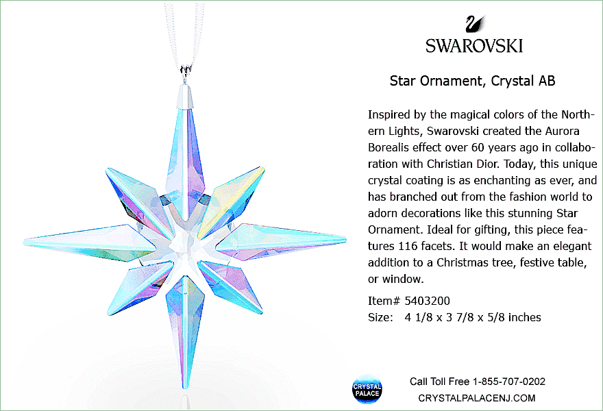 5403200 Swarovski Star Ornament, Crystal AB