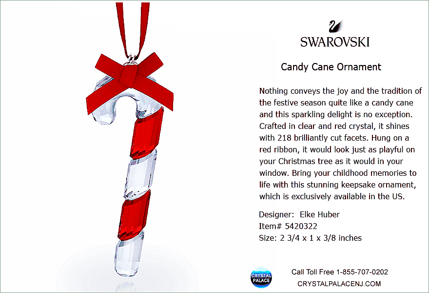 5420322 Swarovski Candy Cane Ornament