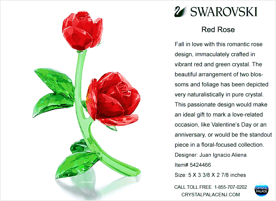 5424466 Swarovski Crystal Paradise Red Rose