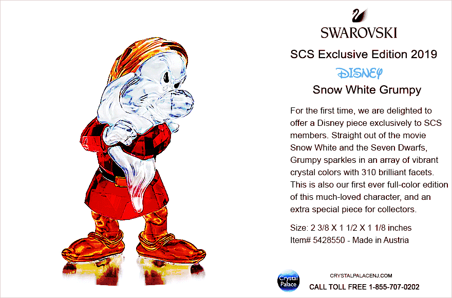5428550 Swarovski SCS 2019 Exclusive Disney Snow White Grumpy