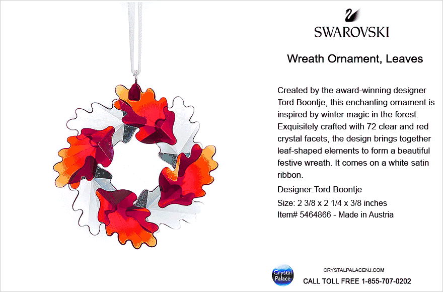 5464866  Swarovski Wreath Ornament, Leaves