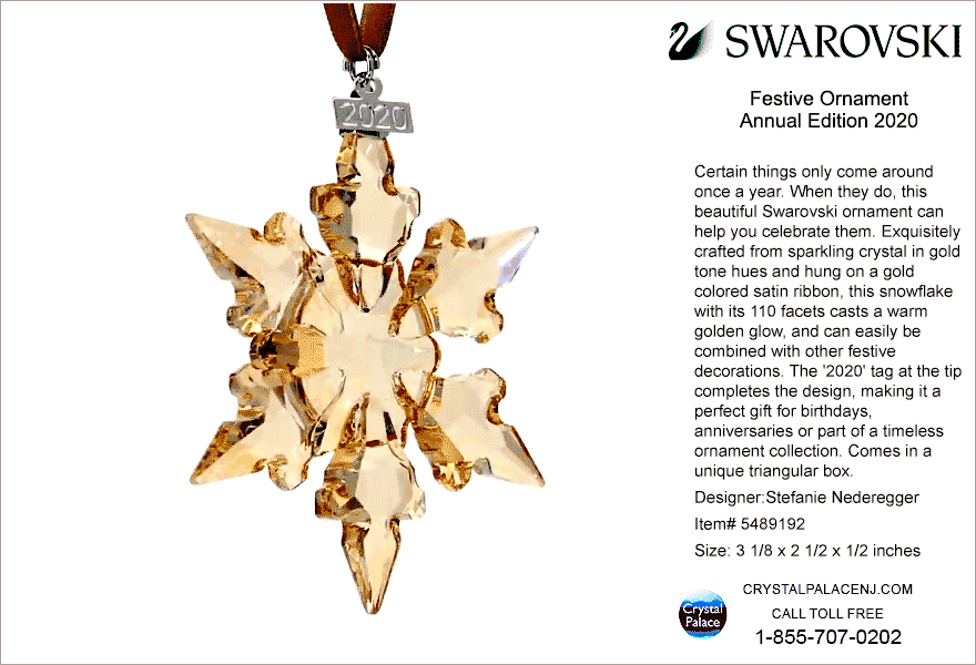 5489192 Swarovski Festive Ornament, Annual Edition 2020