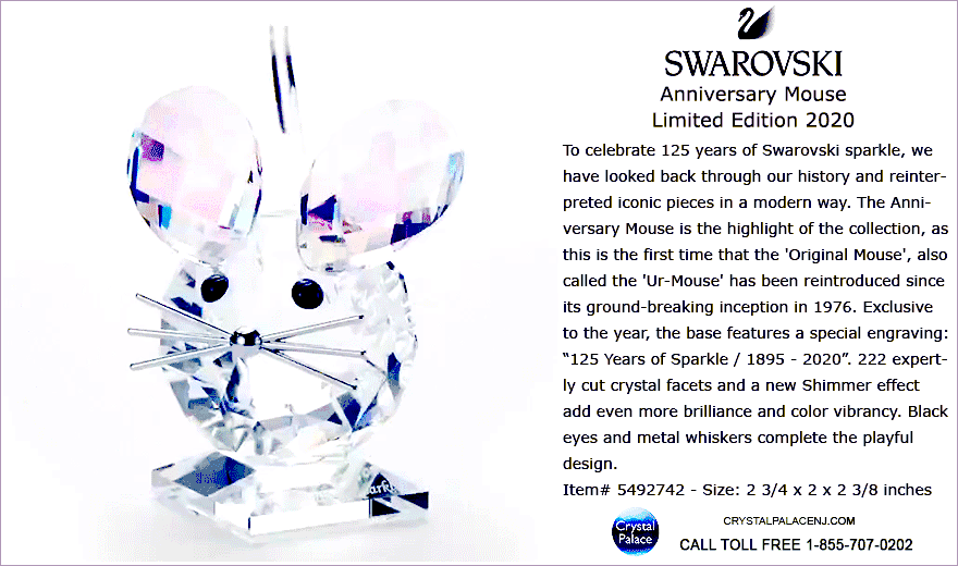 5492742 Swarovski Anniversary Mouse, Limited Edition 2020
