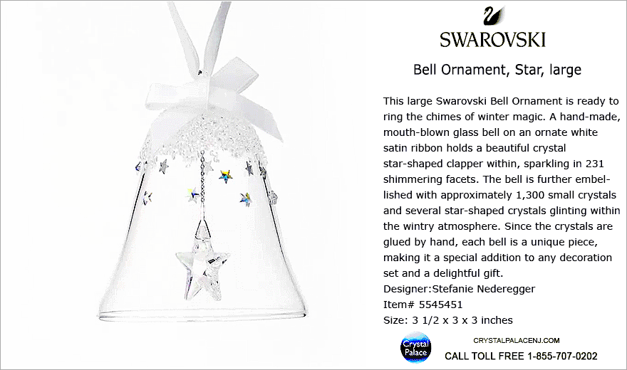 5545451 Swarovski  Bell Ornament, Star, large